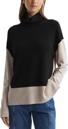 Reiss Alexis Wool & Cashmere-Blend Knitted Roll Neck Top