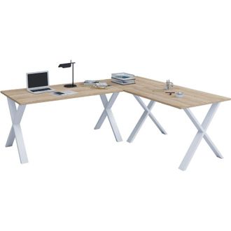 VCM Legno Scrivania Semplice Angolo Scrivania 160x130 Forma Sinistra o Destra Pannello Tavolo da lavoro 50 cm di profondit&agrave; Computer Tavolo Ufficio