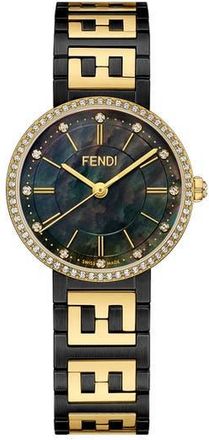 Fendi Forever Fendi Diamond Bracelet Watch, 29mm in Gold/Black Mop/Gold at Nordstrom Rack