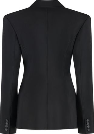 MUGLER Womens Single-Breasted One Button Jacket Black Viscose Blazers
