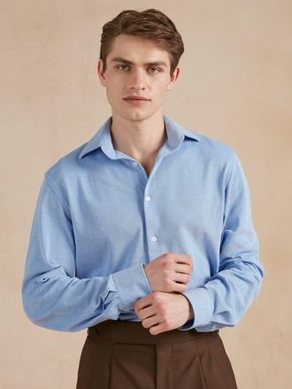 Oliver Brown Pique Jersey Shirt - Blue
