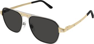 Cartier Santos de Cartier Grey Pilot Mens Sunglasses CT0532S 001 58