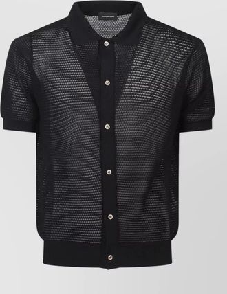 Tagliatore ribbed knit cotton shirt