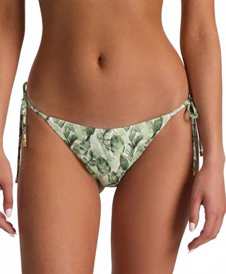 PQ Swim Floral Palm Tie Side Bikini Bottom In Green