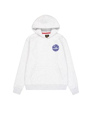Alpha Industries Hoodie ALPHA INDUSTRIES Logo Hoodie Backprint, Herren, Gr. 3XL, grau (pastel grau melange), Obermaterial: 80% Baumwolle, 20% Polyester, regular fit, S
