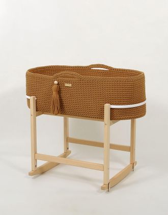 OEM Cesta Mois&eacute;s Boho Hecha A Mano Con Cuna - Color Caramelo