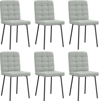 vidaXL Vidaxl - Sillas De Comedor Giratorias 6 Uds Terciopelo Gris Claro