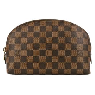 Louis Vuitton Pre-owned Clutches, female, Brown, Size: ONE SIZE Pre-owned Pochette Cosmetique GM Damier Ebene Pouch