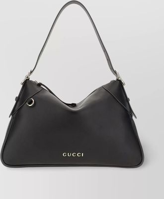 Gucci leather gg emblem structured shoulder bag