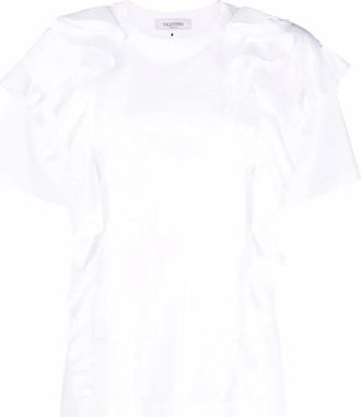 Valentino Garavani Ruffle-Trim Short-Sleeve T-Shirt