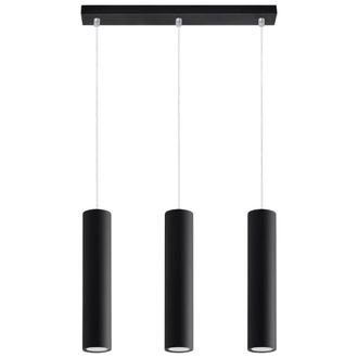Sollux Lighting L&aacute;mpara de techo negro acero alt. 90 cm