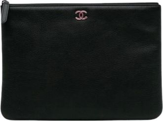 Chanel Pre-owned Clutches, female, Black, Size: ONE SIZE Pre-owned Leather Clutch