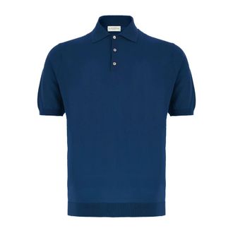 Ballantyne Polo Shirts, male, Blue, Size: 3XL Ultralight Cotton Polo Shirt