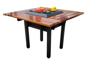 Purline Mesa Barbacoa Con Grill Y Tablero De Madera
