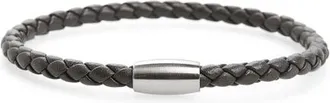 Link Up Woven Leather Bracelet with magnetic closure in Grey at Nordstrom