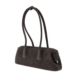 Osoi Womens Boat Wide Mini Shoulder Bag - Osoi Leather Grey Cowhide Shoulder-Hobo-Bags