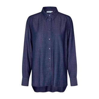 Masai Overhemden, Dames, Blauw, L, Denim, Denim Shirt