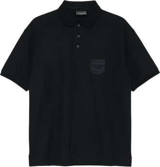 Emporio Armani Black Shirt Collar Polo