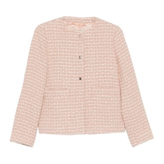 Herno Tweed Jackets, female, Pink, Size: XL Jacket in 3D Tweed