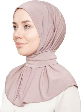 World of Shawls Ready To Go Instant Hijab for Ladies Girls Women With Tie Back Buttons Premium Quality Jersey Scarf (Nude)