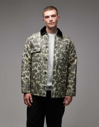 Carhartt Work in Progress Tapestry Chore - Giaca verde mimetica jacquard