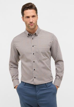Eterna Langarmhemd ETERNA MODERN FIT, Herren, Gr. 41, Normalgr&ouml;ssen, kakao, Twill, 100% Baumwolle, tailliert, Manschette, Hemden Langarmhemd, NON IRON (b&uuml;gel