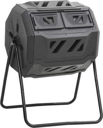 vidaXL Vidaxl - Contenedor De Compostaje De Jard&iacute;n Negro 73x64x95 Cm 160 L