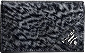 Prada SS26 Saffiano Leather Flap Card Case Black 2MC122-QME-F0002