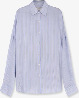 Dries Van Noten Camicia Casia in cupro con motivo a righe - DRIES VAN NOTEN - gender_Woman