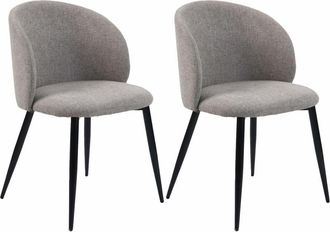 Mobili Rebecca 2 sillas acolchadas de tela gris paloma