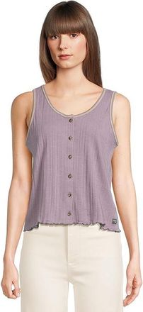 Toad&Co Foothill Pointelle Button Tank Top Womens Clothing Aster : MD, Cotton/Polyester