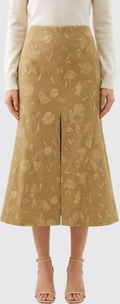 Erdem High-Waisted Floral-Print Slim Midi Skirt in Cotton with Back Slit