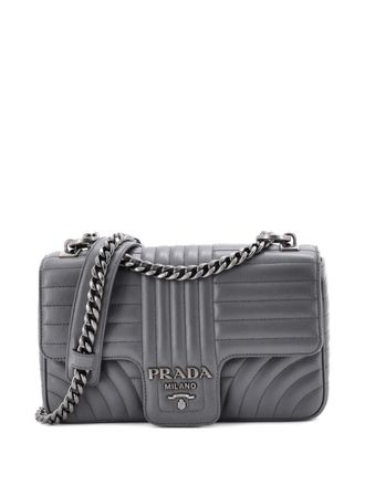 Prada Chain Flap Shoulder Bag Diagramme Quilted Leather Medium crossbody bag - Grigio