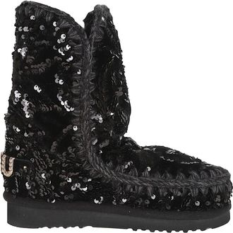 Mou Eskimo 24 Big Logo Studs - Dames - Winterlaarzen - Zwart - 36 EU - Wol - Schoenen