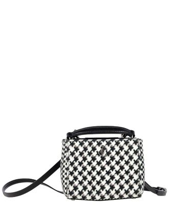 Jimmy Choo London Multicolor Wool Varenne Houndstooth-Print Mini Top-Handle Bag (Authentic Pre-Loved)