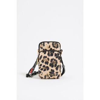 Bimba & Lola Leopard Print Nylon Phone Case in Leopard Natural at Nordstrom