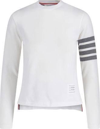 Thom Browne White Stripes Crew Neck T-Shirt