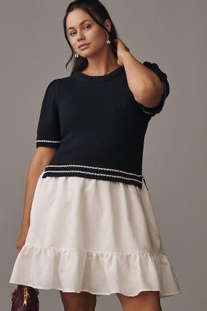 English Factory Puff-Sleeve Mini Dress