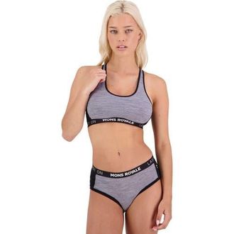Mons Royale Sierra Sports Bra - Womens in Grey Heather/black at Nordstrom, Size X-Small