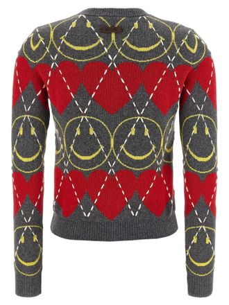 Moschino Smiley Intarsia Sweater - Charcoal