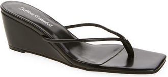 Jeffrey Campbell Simplicity Wedge Flip Flop in Black at Nordstrom, Size 11