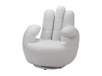 Vente-Unique Sill&oacute;n mano giratorio CATCHY - Piel sint&eacute;tica - Blanco