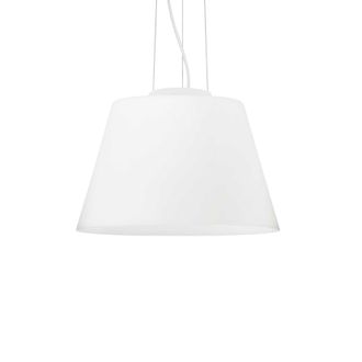 Netlighting Cylinder 1 Light Large Dome Ceiling Pendant White E27