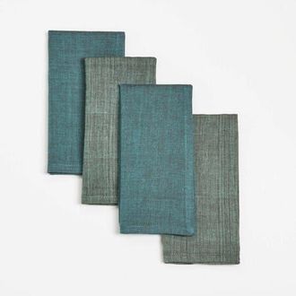 Sustainable Threads Palette Handwoven Cotton Napkins - Set of 4 in Metallic at Nordstrom