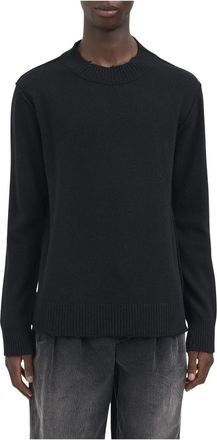 Andrea Ya'aqov Maglia Girocollo Regular Fit - Heren - Ronde hals truien - Zwart - S - Wol - Truien & Vesten