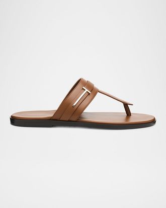 Tom Ford Men & apos;s Leather Thong Sandals