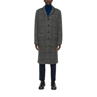 Samsøe & Samsøe Grey Checked Coat Button Fastening
