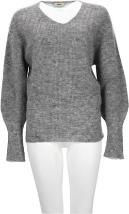Herno Soft Knit Sweater With Balloon Sleeves And Rounded Neckline
