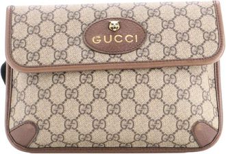 Gucci Brown Gg Coated Canvas Neo Flap Belt Bag (Authentic Pre-Loved)