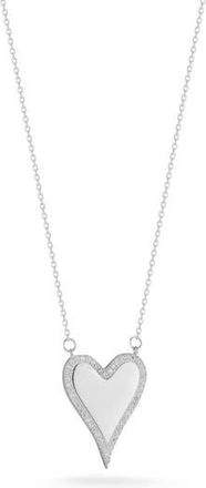 Sphera Milano Cubic Zirconia Halo Heart Pendant Necklace in Silver at Nordstrom Rack